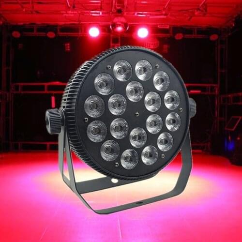 DJ Disco LED Prom Projector Aluminum LED Flat Par 18X18W RGBWA Light Ultraviolet Wireless DMX 512 Stage Lighting for Night Club