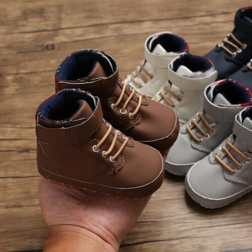 Newborn Baby Boys Girls Shoes Crib Shoes Soft Sole Shoes Anti-slip Crib Soft Sole Shoe Sneaker Prewalker High Shoes