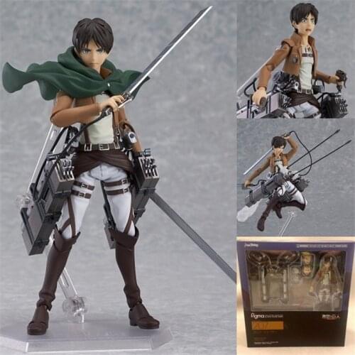 Anime Attack on Titan Figure Figma 207 Eren Jaeger PVC Action Figures Juguetes Collection Model Kids Toys Doll 15cm
