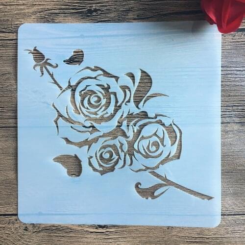 20 *20 cm size DIY Rose craft mandala mold for painting stencils stamped photo album embossed paper card on wood, fabric, wall