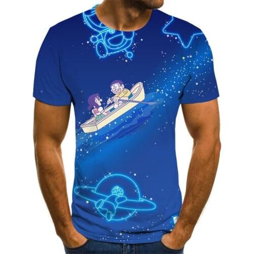 Mens New Personality T-shirt Animal Print Cute Anime Cat T-shirt 3D Mens T-shirt Novelty Animal Top Mens T-shirt