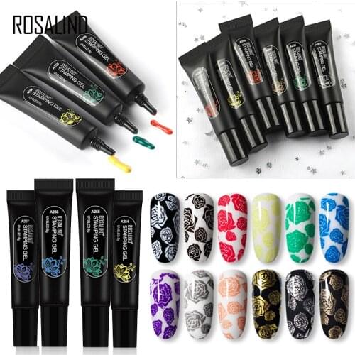 ROSALIND Stamping Varnish Gel Polish Printing Semi Permanent Hybrid Varnishes UV Nail Polishes For Nail Art Design