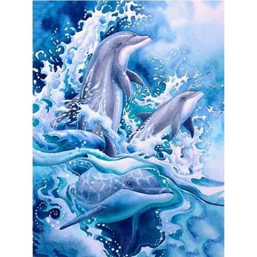 YI BRIGHT 5d DIY ​Diamond Painting New Arrival Dolphin Diy Diamond Art Embroidery Animal Mosaic Home Decor