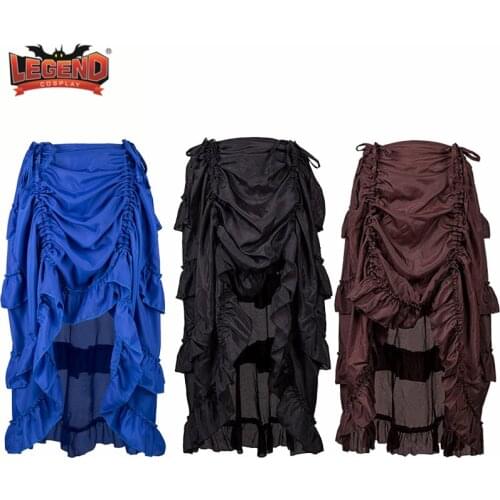 Cosplay Legend Pirates Cosplay Costume Victorian Palace Retro Skirts Ruffle Gothic Skirt Plus Size Halloween Carnival Party New