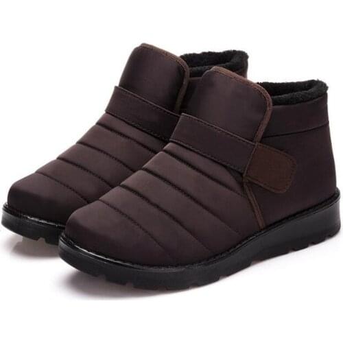 Hot sale 2019 new fashion mens boots waterproof snow boots winter work shoes warm fur mens shoes outdoor training plush shoes