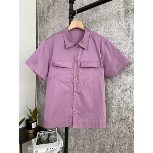 Fashion 2021 new ladies short sleeve casual cotton shirt 1230