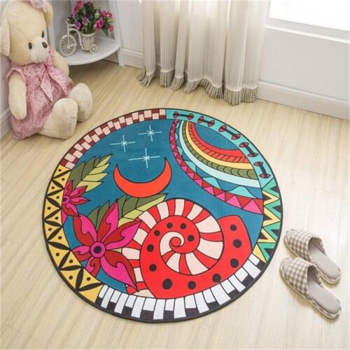 Cartoon Bedroom Decor Carpet Round Home Rug for Bed Room Children Cute Room Living Room Decoration Baby Kids Climbing Mat