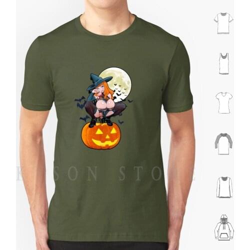 Witch Pinup 3 T Shirt Print For Men Cotton New Cool Tee Hentai Manga Doujin Doujinshi Lewd Oppai Waifu Sexy Boobs