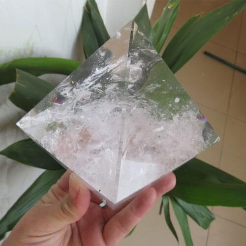 Low Price 661g New Arrival RARE AAA 100% Natural Clear Quartz Crystal Pyramid Handmade Energy Pyramid Reiki Healing Decoration