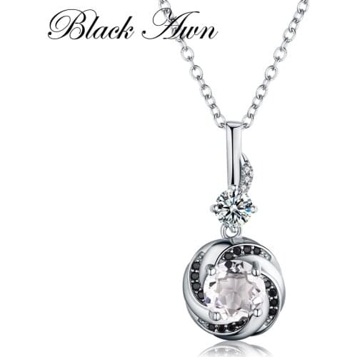 Silver Necklace 925 Sterling Silver Fine Jewelry Trendy Engagement Necklaces for Women Wedding Necklaces Pendants P159
