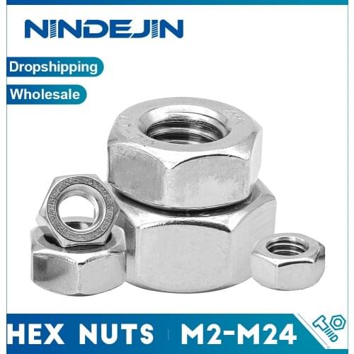Hexagon Hex Nuts Metric DIN934 M2 M2.5 M3 M4 M5 M6 M8 M10 M12 M14 M16 M18 M20 M22 M24 Carbon Steel Stainless Steel Hex Nuts