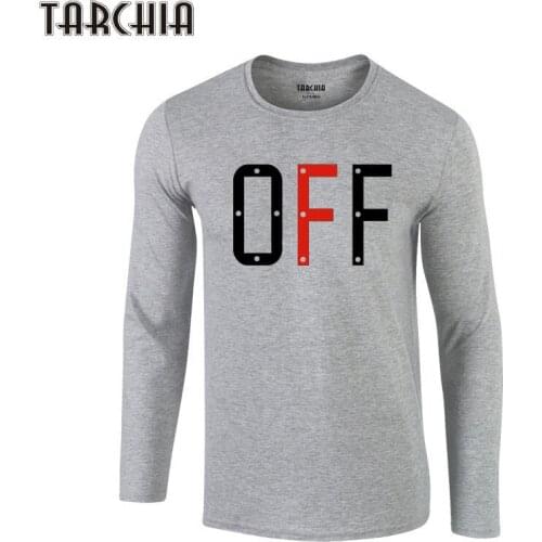 TARCHIA Eur Size Long Sleeve Men New Homme Off Stylish T-Shirt 100% Cotton Plus Size Mens Tee Tee 2021 Brand Free Shipping