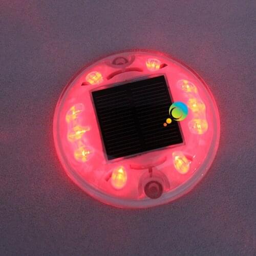 Wholesale outdoor IP68 red LED flashing landscape light solar road stud white plastic shell road marker