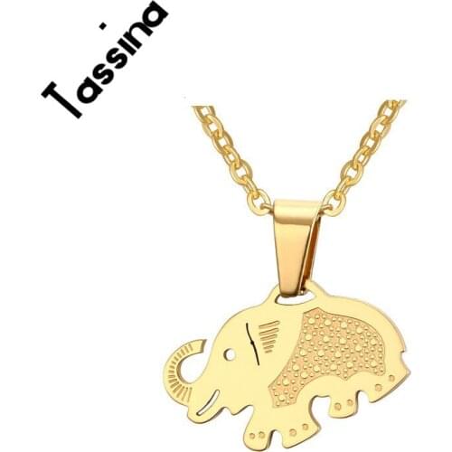 Tassina New Fashion Cute Elephant Necklaces Chain Geometric Animal Pendants Necklaces For Women Jewelry Gifts JSF-N688