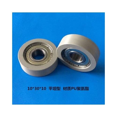 High quality polyurethane PU coated ball bearings 6000zz embedded bearing Total Diamater: 10*30*10mm