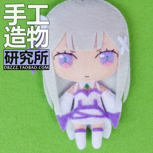 Japanese Anime Re:Zero Starting Life in Another World Emilia DIY Handmade Toy Hanging Plush Hanging Keychain Doll Material gift