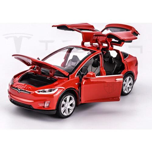 1/32 Simulation Tesla X 90 SUV Car Model Diecasting Alloy Toy Car Childrens Toys Metal Vehicle 6 Doors Opened With Sound Light