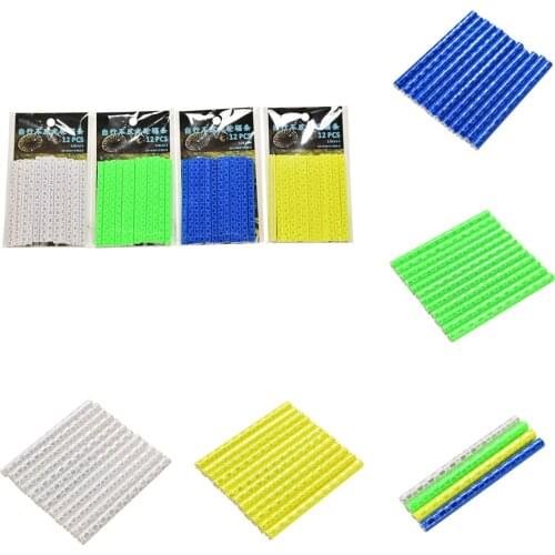 12Pcs Bicycle Mountain Bike Riding Wheel Rim Spoke Mount Clip Tube Warning Light Strip Reflector Reflective Outdoor