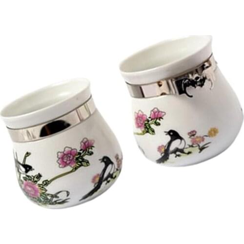 2 Pcs Ceramic Bird Cage Feeders for Outdoor Wild Bird Hummingbird Finch Chickadees Cardinals Bluebirds Songbirds Bird House