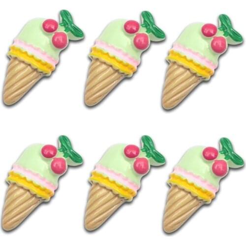 20pcs Strawberry Ice Cream Resin Crafts Christmas Decoration Flatback Cabochon Embellishment For Scrapbook DIY Accessoris