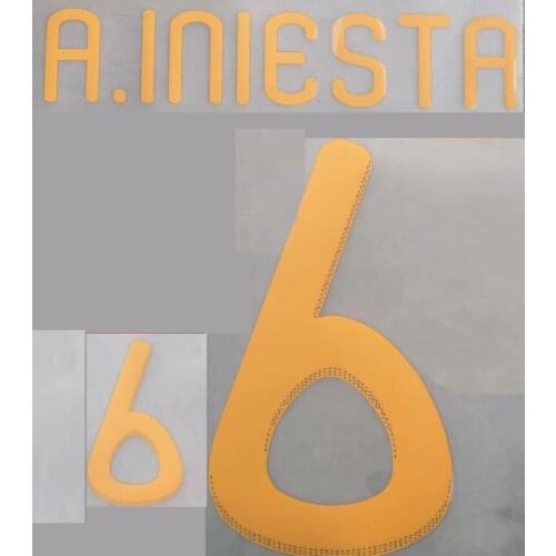 2010 SPAIN A.INIESTA Printing Nameset Heat Transfare Soccer Name and Number