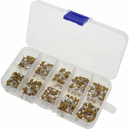 300pcs 10value 50v 10pf 20pf 30pf 47pf 56pf 68pf 100pf 1nf 10nf 100nf Multilayer Ceramic Capacitor Assortment Kit