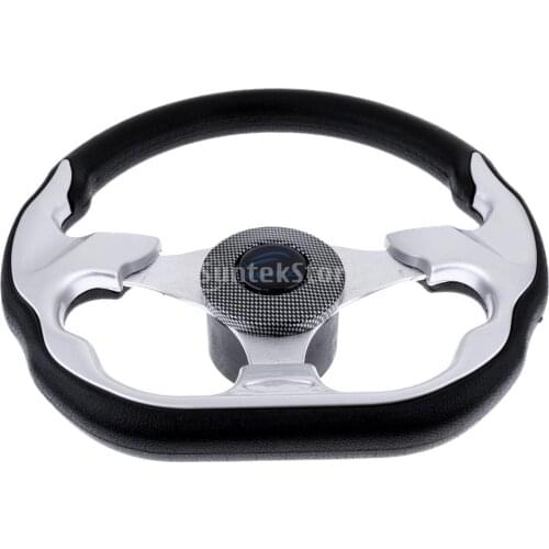 310mm Aluminum Alloy D Shape Marine Boat Steering Wheel 3 Spoke 3/4" Key Way Tapered for Speedboat Rib Tender Power Boat Cruiser