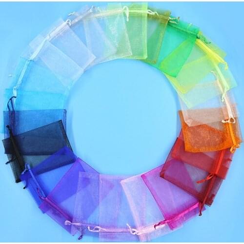 500pcs Solid color organza drawstring bag,gift jewelry mesh bag,Wholesale of dry goods and spice bags,Various sizes