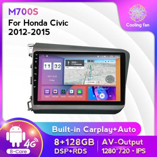 Android 10.0 4+128G 4G LTE Car Radio Player For Honda Civic 2012 2013 2014 2015 car video Multimedia GPS Navigation BT 5.0 swc