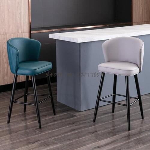 Italian-style Bar Stools Modern Minimalist Bar Stools For Household Use Stylish Back Bar Chairs Front High-leg Bar Chairs