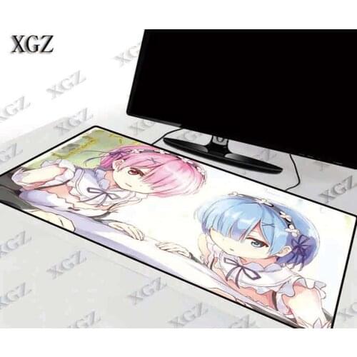 XGZ RE Rem Japan Anime Girl Large Gaming Mouse Pad Lock Edge Game Mat Laptop Keyboard Desk for CSGO Lol Gamer