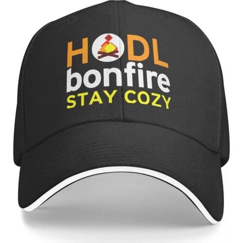 Bonfire Crypto Currency Stay Cozy Promo Mens and Womens cap Print Anime fishing summer Graphic Vintage hat