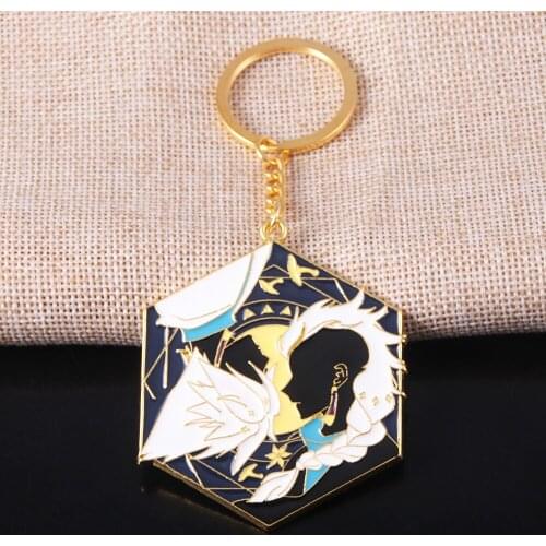 Game Anime Sky Children Of Light Enamel keychain Shiratori White Brid Metal keychains Collection Costume Souvenir Cosplay Gifts