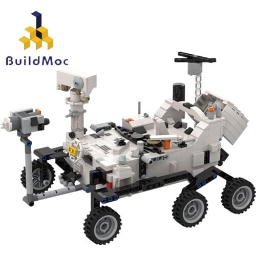 Buildmoc Aviation City Space Probe Vehicle MOC-48997 Mars Rover And Ingenious Helicopter Lunar Lander Building Blocks Toys Gift