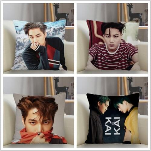 Musife KPOP EXO Kai Kim Jong In Pillowcase Custom Square Pillow Cover Case Zipper Pillowcase 35X35,40x40,45x45cm Drop Shipping
