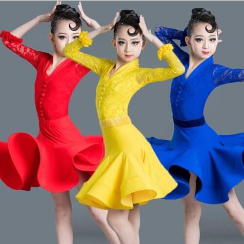 3 Colors Childrens Day Latin Dance Dress Kids Dresses For Girls Cha Cha Rumba Samba Jive Vestidos Dance Costume Ballrom Dancing