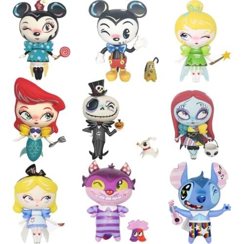 Disney Mickey Minnie Mouse Ariel Jack Sparrow Stitch Cheshire Cat Tinker Bell Sally Alice Jessica Action Figure Toys Gifts