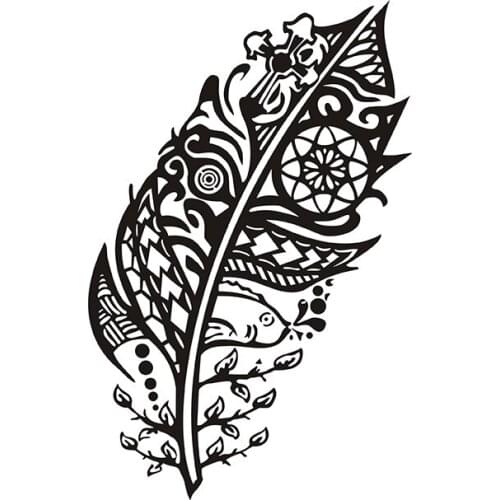 Custom Made 'Amazing Feather' - Flowing Wall Decal Many colours New Vinilos Paredes Wall stickers home decor