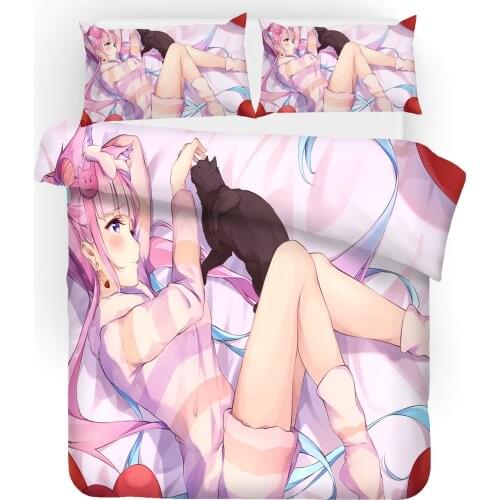 2/3 Pieces Cartoon Bedding Set 3D Print Anime Duvet Cover Sexy/Lovely Girls Bed Quilt Cover Home Textile Bed Cover Set