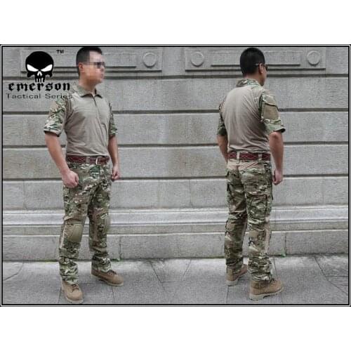 Airsoft combat uniform Emerson BDU Tactical version Combat with Knee Pad Multicam short Suits sleeve summer EM6919