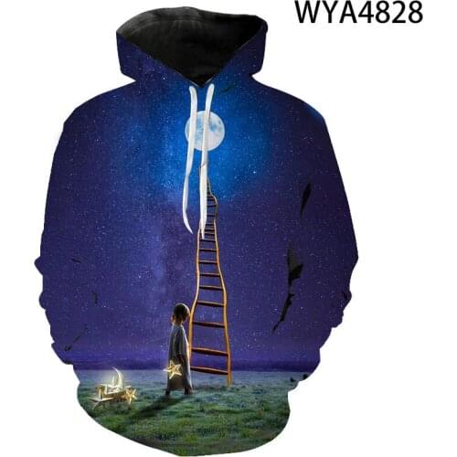 Fashion Hoodies Men Women Children Moon 3D Print Sweatshirts Cool 2020 New Casual Long Sleeve Boy Girl Pullover Hoody