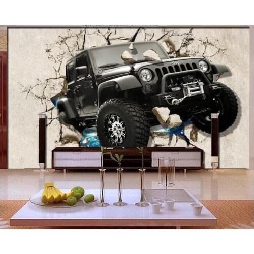 3d wallpaper custom mural non-woven 3d room wallpaper 3 d TV setting wall burst through the wall car 3d wall murals wallpaper
