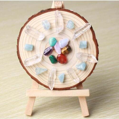 Natural Mineral Specimen Meditation Gems DIY Chakra Disc Gift Box Collection