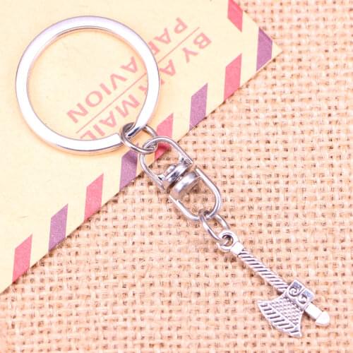 New Fashion Keychain 27x10mm ax tomahawk Pendants DIY Men Jewelry Car Key Chain Ring Holder Souvenir For Gift