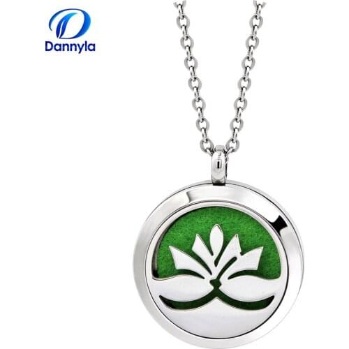 Silver Color Essential Oil Diffuser Necklace 30mm Aromatherapy Necklace Wholesale DLAR104-115