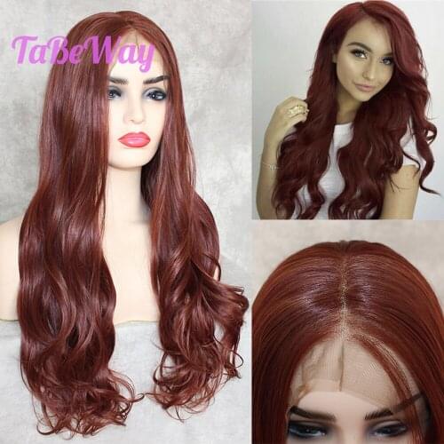 TaBeWay 13x6 Lace Front Wig Long Hair Body Wave Heat Resistant Glueless Synthetic lace front wigs for Black Women