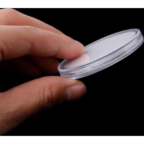 46mm Plastic Coin Holder Capsule Storage Case Display Box With 5 Sizes Pad Rings