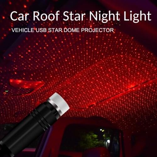 1X Car Roof Star Light Interior LED Starry Laser Atmosphere Ambient Projector USB Auto Decoration Night Home Decor Galaxy Lights