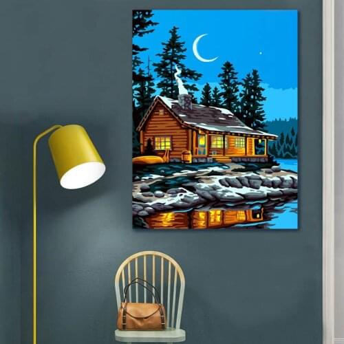 Coloring by numbers The light and the moon modular painting digital paint by numbers diy digital painting
