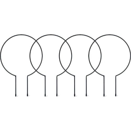 4 Pack Black Iron Garden Trellis for Climbing Plants- 16inch Rust Free Vine Plant Metal Support Wire with Black Coating for